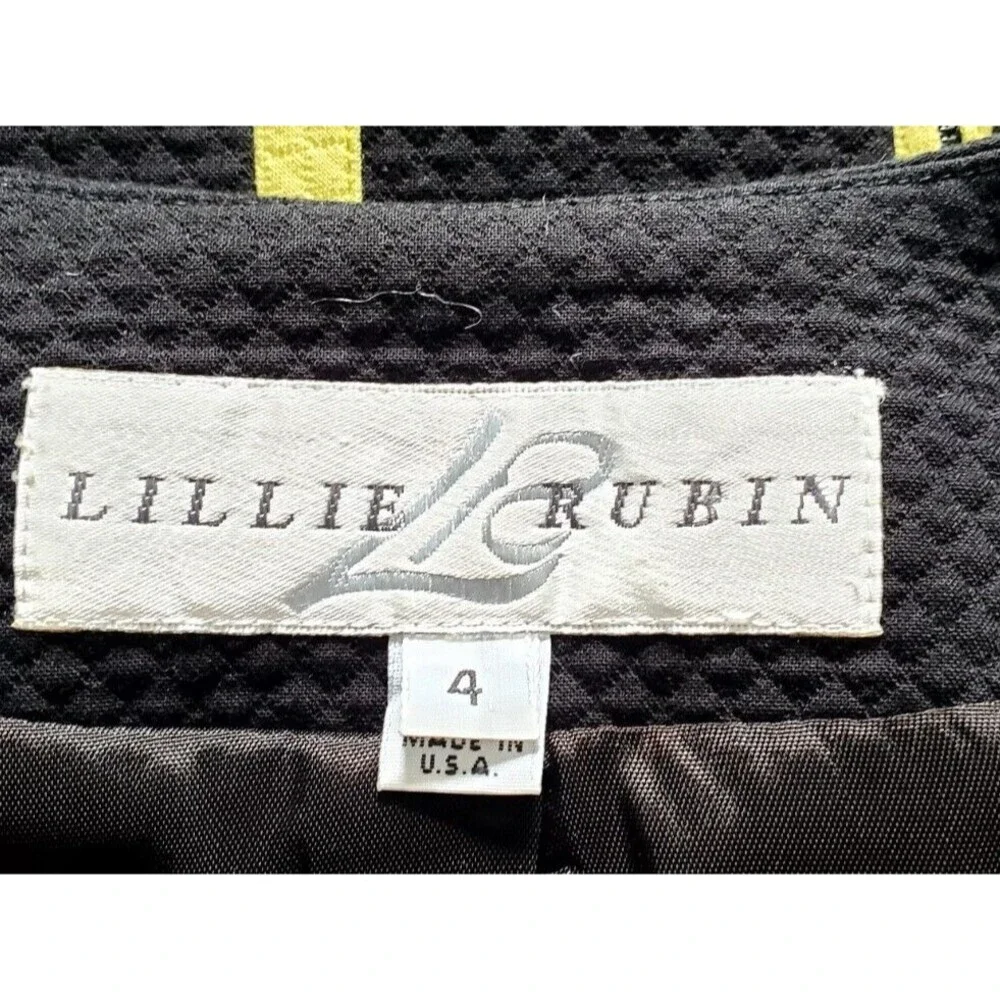 Lillie Rubin Black Cotton Sleeveless Dress W/Blazer Bodycon Crop Jacket Sz 4 EUC